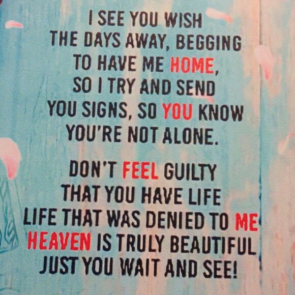 While I sit in Heaven, message from a beloved, metal wall art - Picture 4 of 5